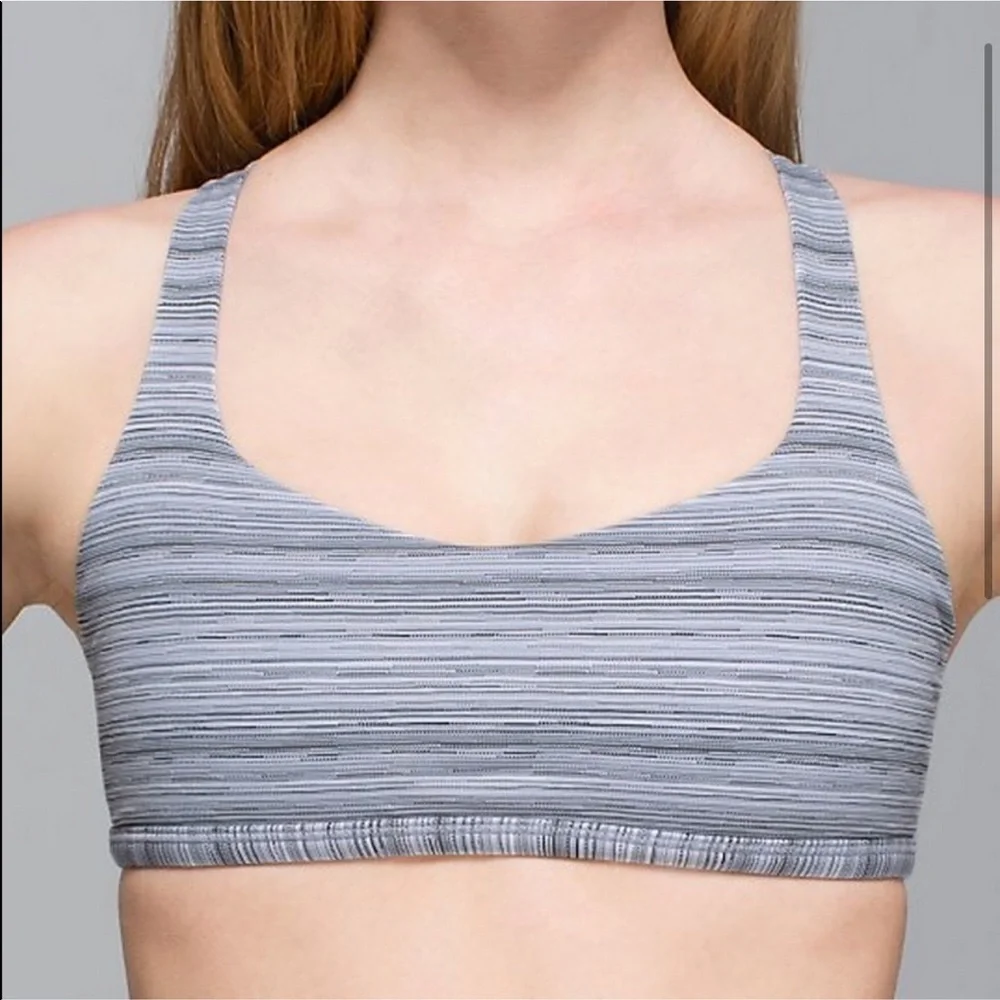 lululemon athletica Grey Heather & Mint Strappy Sports Bra